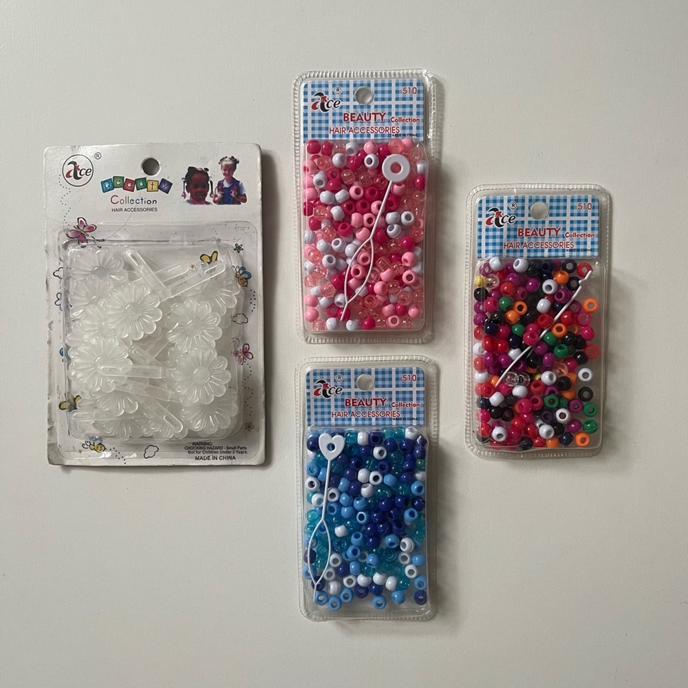 Girl's Pony Beads & Flower Barrettes - Ace Beauty Collection
Hair Accessories